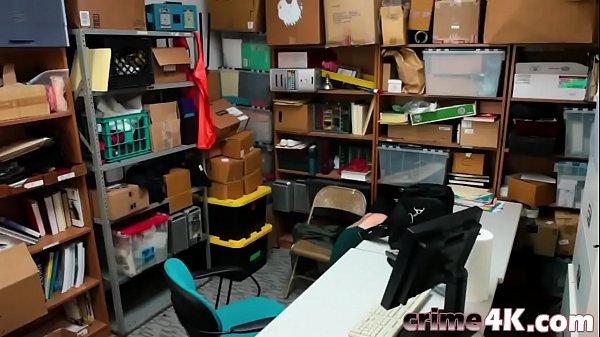 Fine brunette lady thick cock blowjob demand by the fake manager