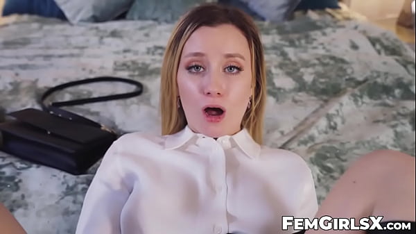Just look at how blonde Lily Blossom flirts with the camera while relentlessly rubbing her pussy