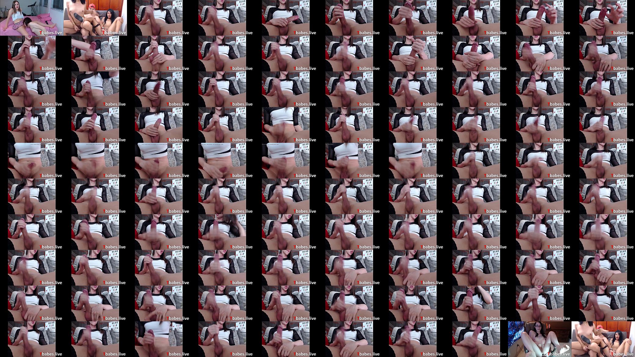 Teen ts angel strokes her huge cock on webcam 预览图