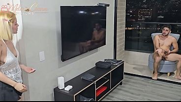 Petite stepsister fucks her stepbrother after seeing him masturbating all over the house