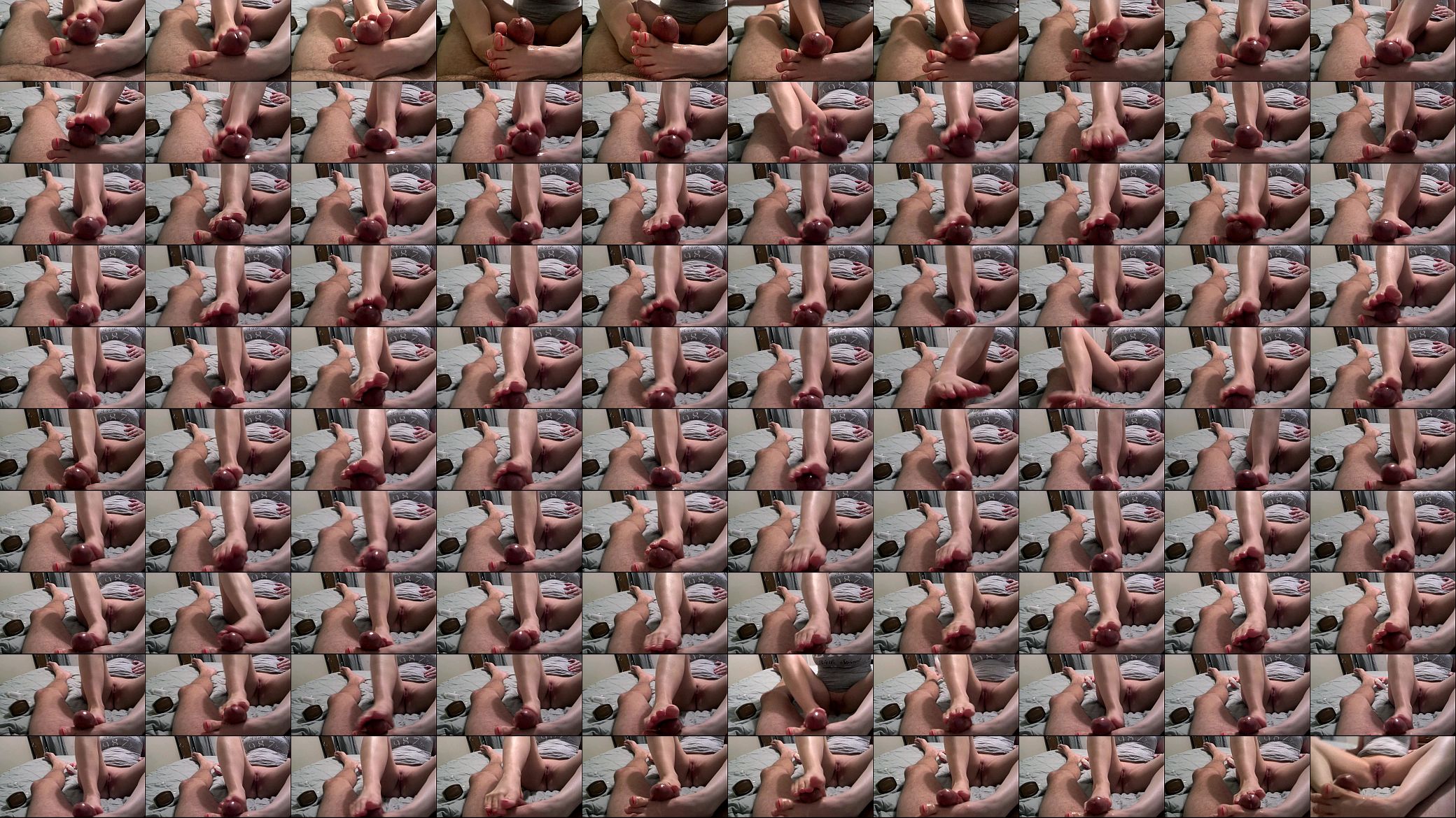 Amateur footjob from my wife with cumshot and pussy 预览图