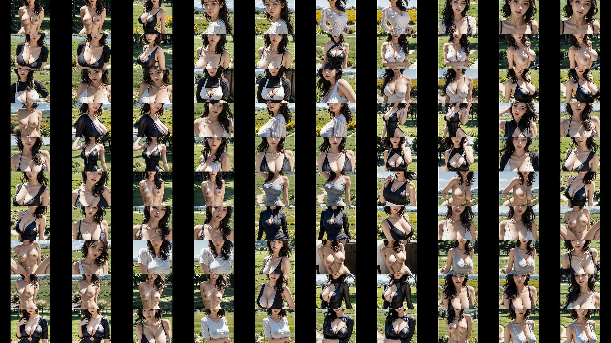 (3D ANIMATED HENTAI ASIAN MODEL)  On the lawn with stepsister (with pussy masturbation ASMR sound!) 预览图