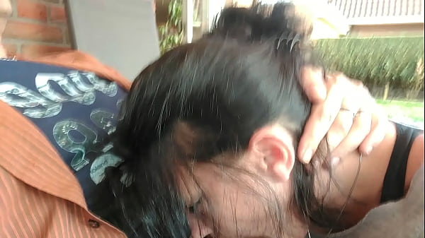 Very intense public amateur blowjob with facial - OUTDOOR she loves