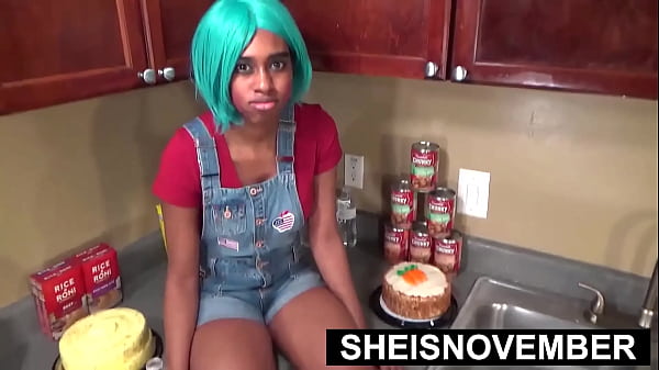 Face Sitting Stepsibling Sheisnovember Get Taboo Missionary Fuck Inside Her Young Black Shaved Pussy, Busty Nerd Huge Titties And Areolas Out While Green Haired Stepsister Nailed By Rough Neck Stepbrother In Kitchen By Msnovember
