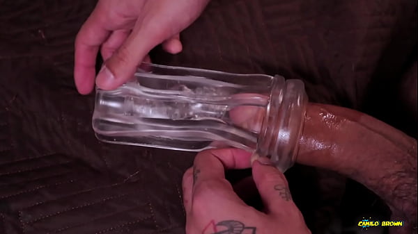 Download Video - Big Hairy Cock Daddy Fucking a Transparent Fleshlight and Filling It with Cum