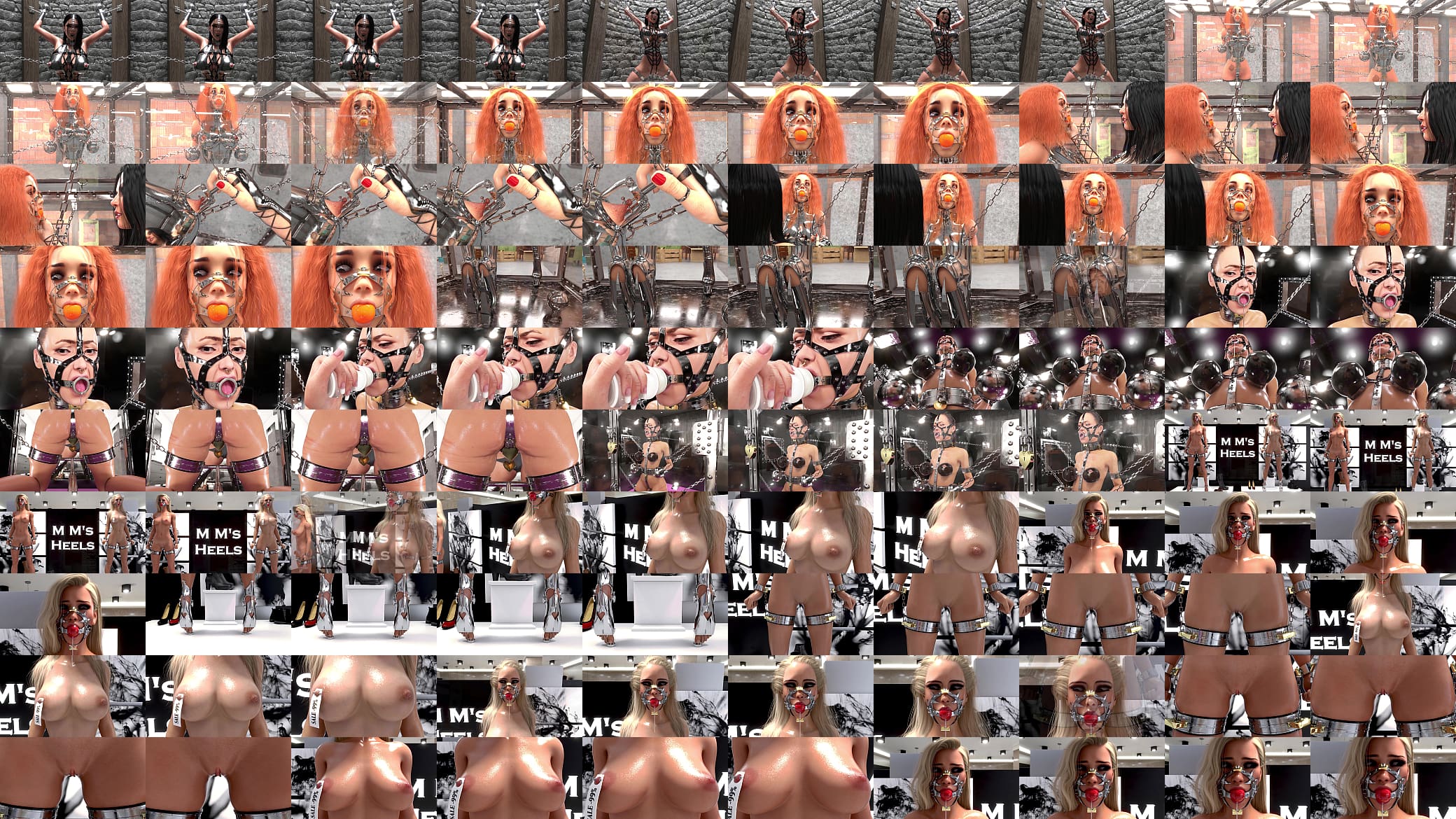 Metal Bondage Fetish 3D Compilation 预览图
