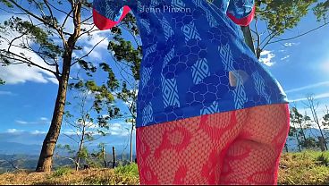 Beautiful slim Colombian Jenn Pinzon gets creampie on the mountain with her big ass