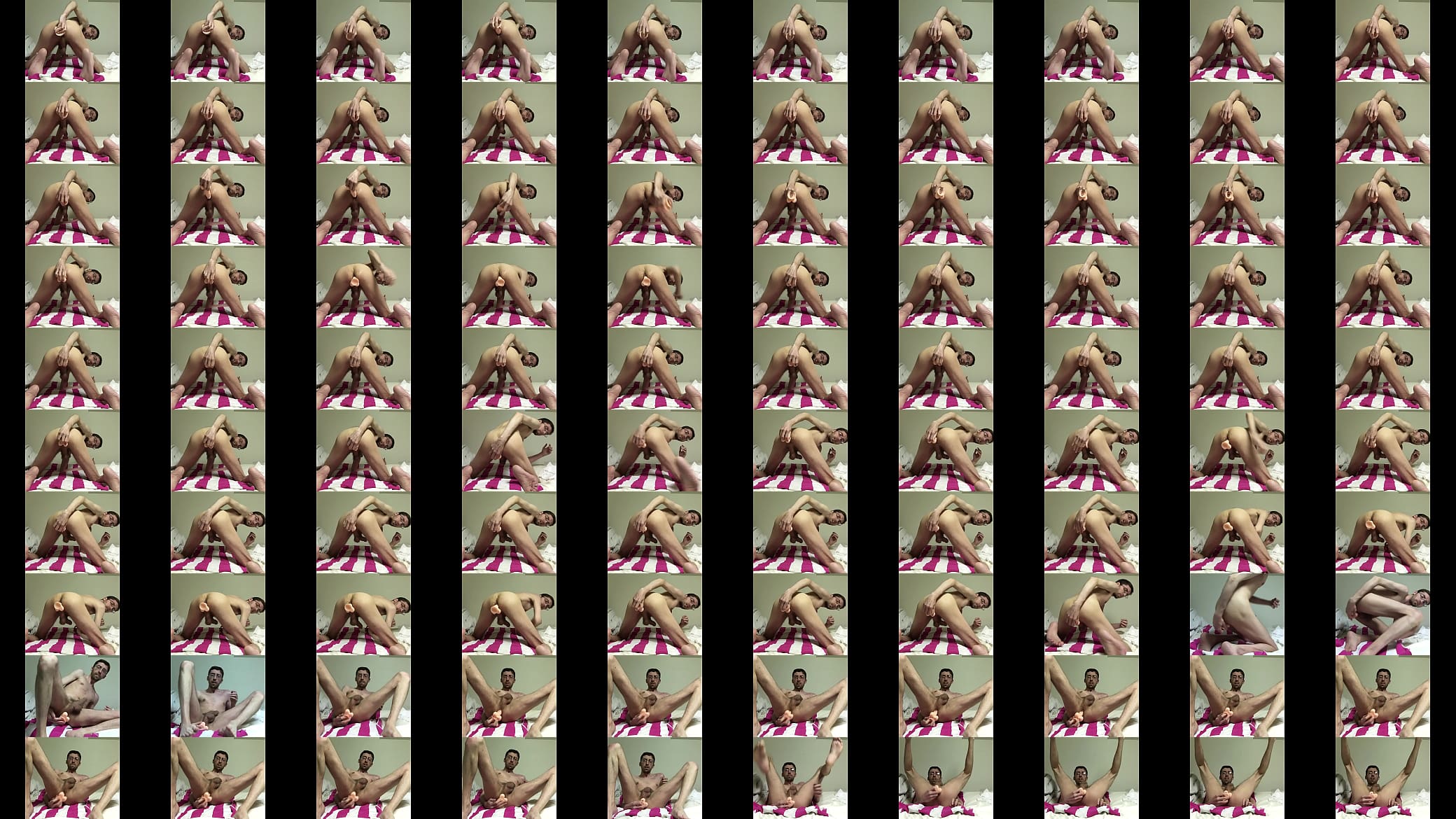 Skinny nerd fucks his ass with a dildo 预览图
