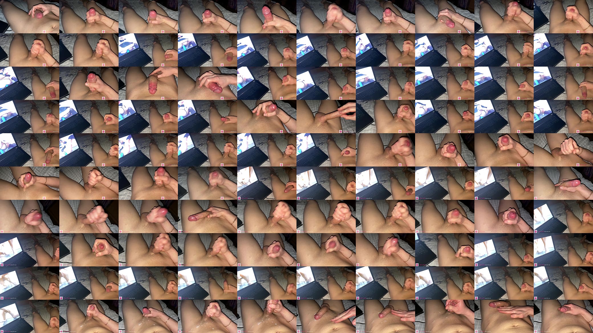 Jerking off to porn in the laptop! Cumming On Herself And Rubbing! - Vik Freedom 预览图