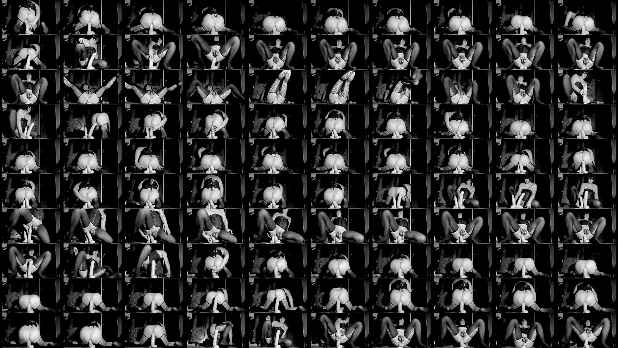 CD sissy anal in chastity Pt2 B&amp;W-old clip 预览图