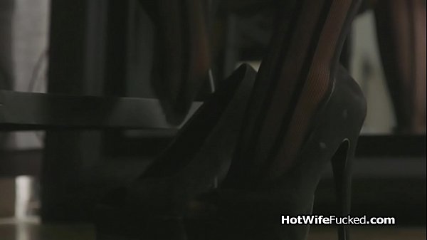 Hotwife throats cock in seductive lingerie