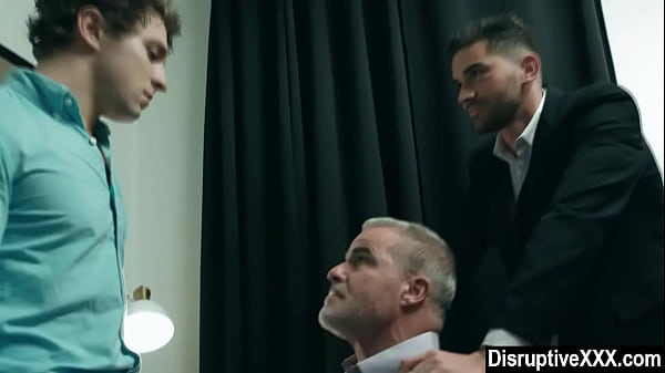 Stepfather and stepson fucked by their boss in ...