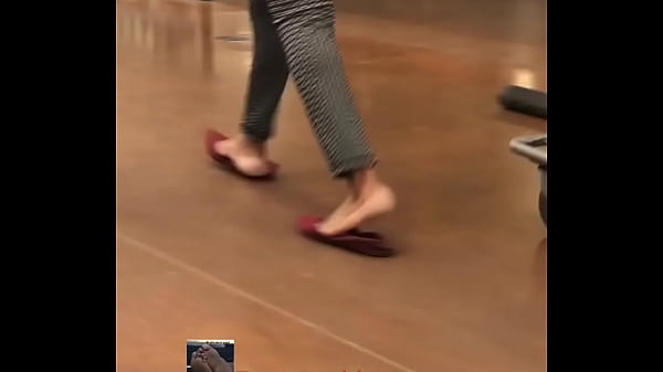 Ebony soles walking in slippers