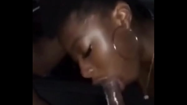 Young ebony thot in training sucking dick