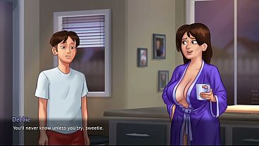 Bratty Stepsis caught Stepbro with Sexy Big tits Stepmom - Summertime Saga part 27