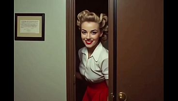 1950's Slutty Secretary Office Affair Fantasy (Cheating Wife, Vintage, 1950s Pinup Girl, Perfect Body, Blowjob, Anal, Sexy Secretary, Office Sex) - AI Generated