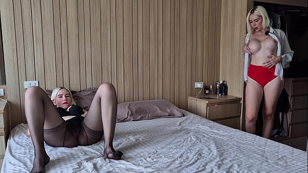 Spying on Masturbating Step Sister. My stepsister seduced me. Masturbation in pantyhose, tights fetish