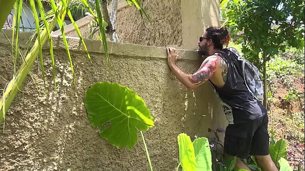 Sneaking into My Neighbor's Backyard for a Blowjob