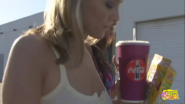 Sexy brunette found a pretty blonde who never kissed a girl before