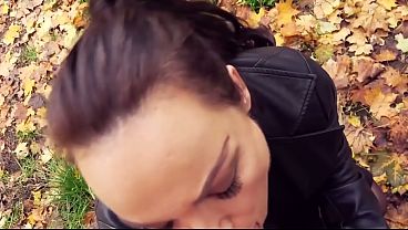 German Outdoor: Risky Public Sex in the Park (Brunette Milf) 10 min