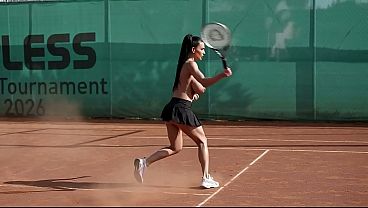 TOPLESS NUDE TENNIS MATCH - (Nude in Public AI Entertainment)