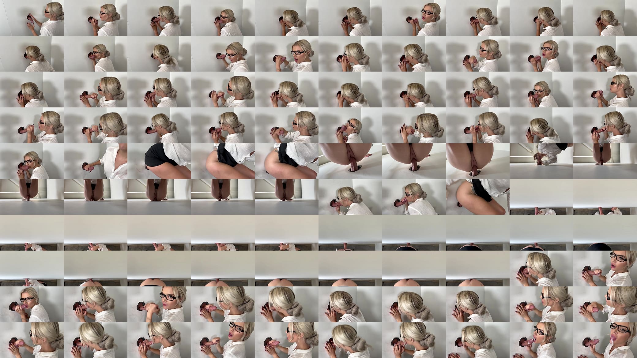 Blonde Slut Sucks a Random Guys Cock in Glory Hole and Fucks it 预览图