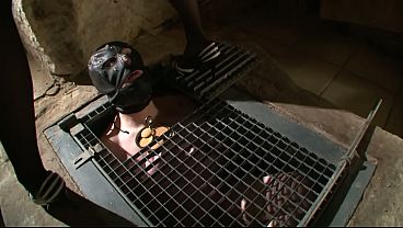 Men getting naked and slaved in a hot female do...