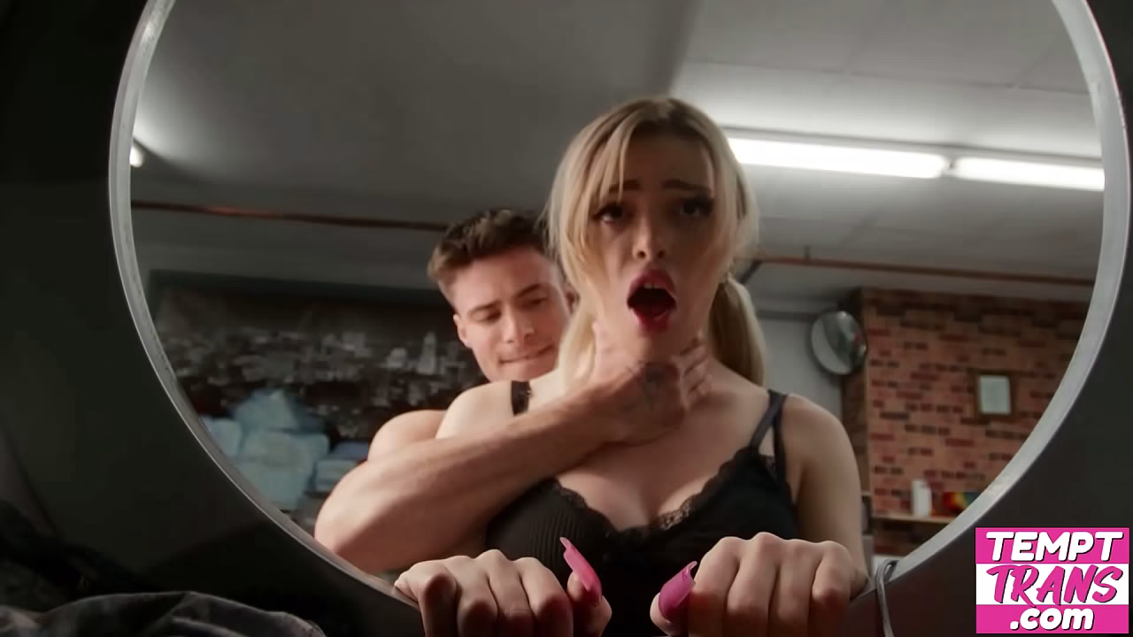 Hot Tgirl Catches Stud Sniffing Her Panties and Invites the Stud to Check Out the Real Thing