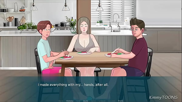 Download Video - Stepmom suck stepson's Huge cock under the dinner table - kimmytoons