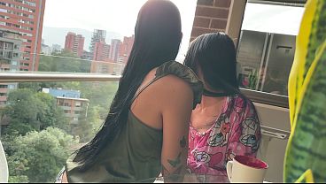 My best friend's boyfriend catches us having sex and makes us suck his big cock - AMBAR PRADA