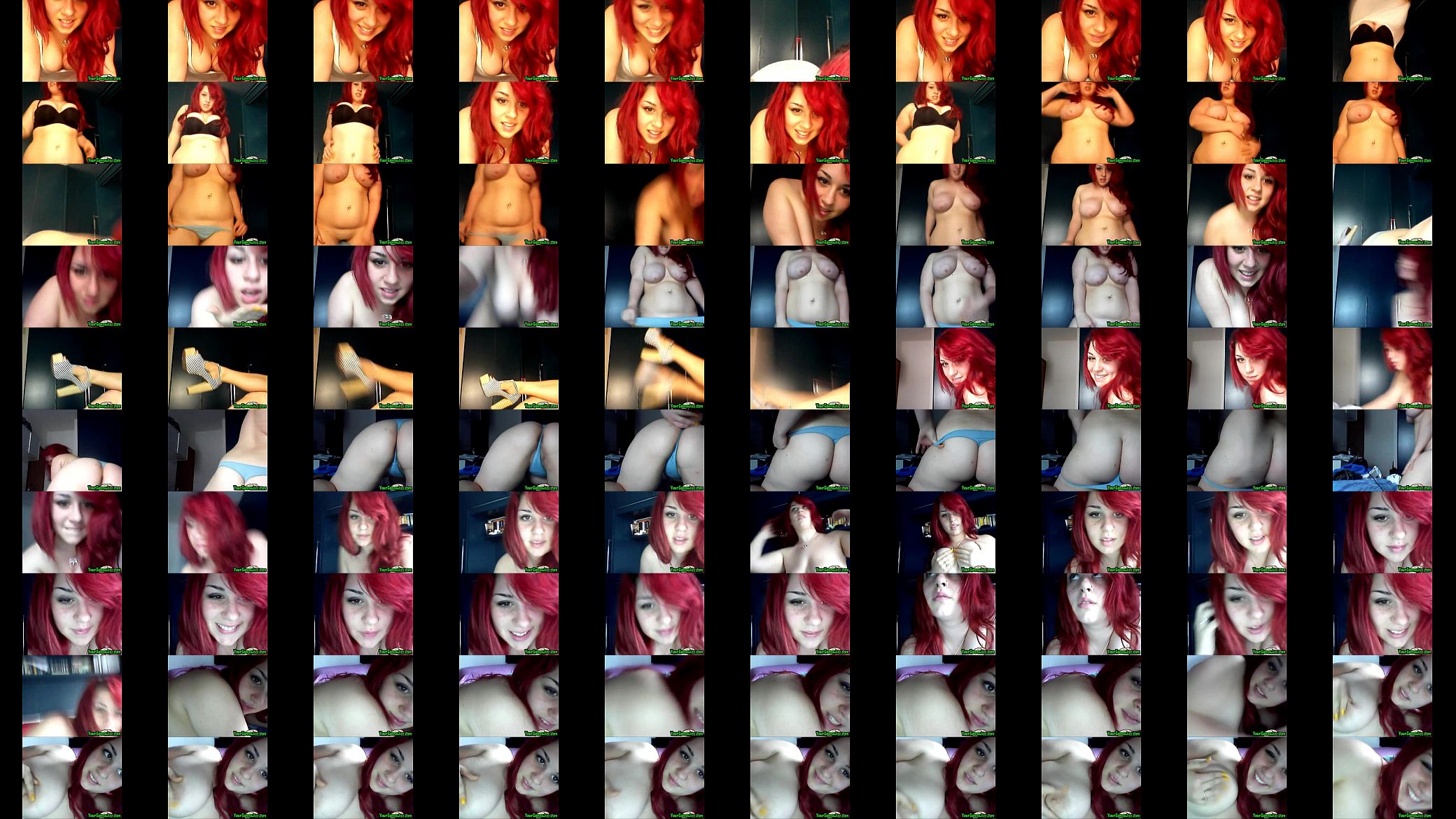 Busty Redhead shows huge tits during live show 预览图