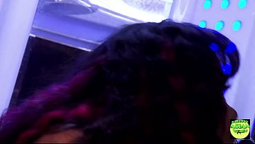 An interracial lesbian couple needs to do some bondage and pussy licking before heading out