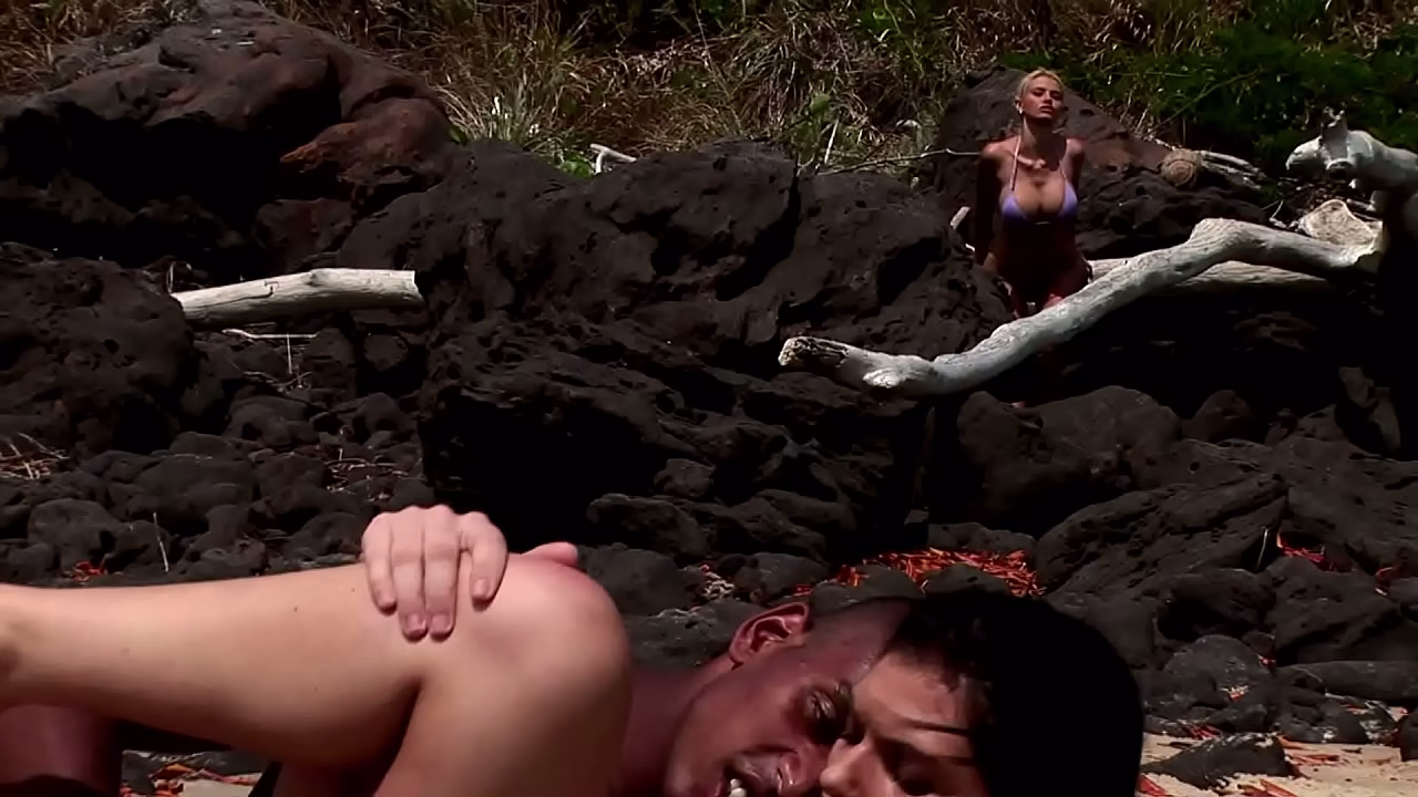 sexy teen slut fucks BBC outdoor while another girl watches and masturbate