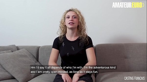 AMATEUR EURO - Cute Blonde Babe Leila Bangs Hard On First Porn Auditions