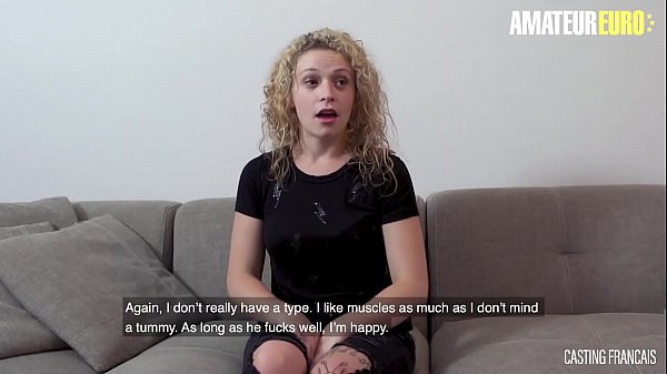AMATEUR EURO - Cute Blonde Babe Leila Bangs Hard On First Porn Auditions
