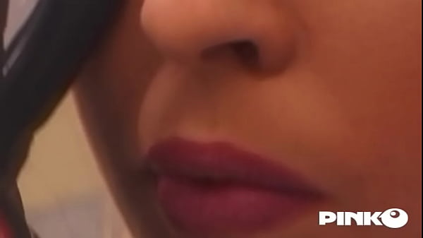 Anastasia enjoys with two hard cocks