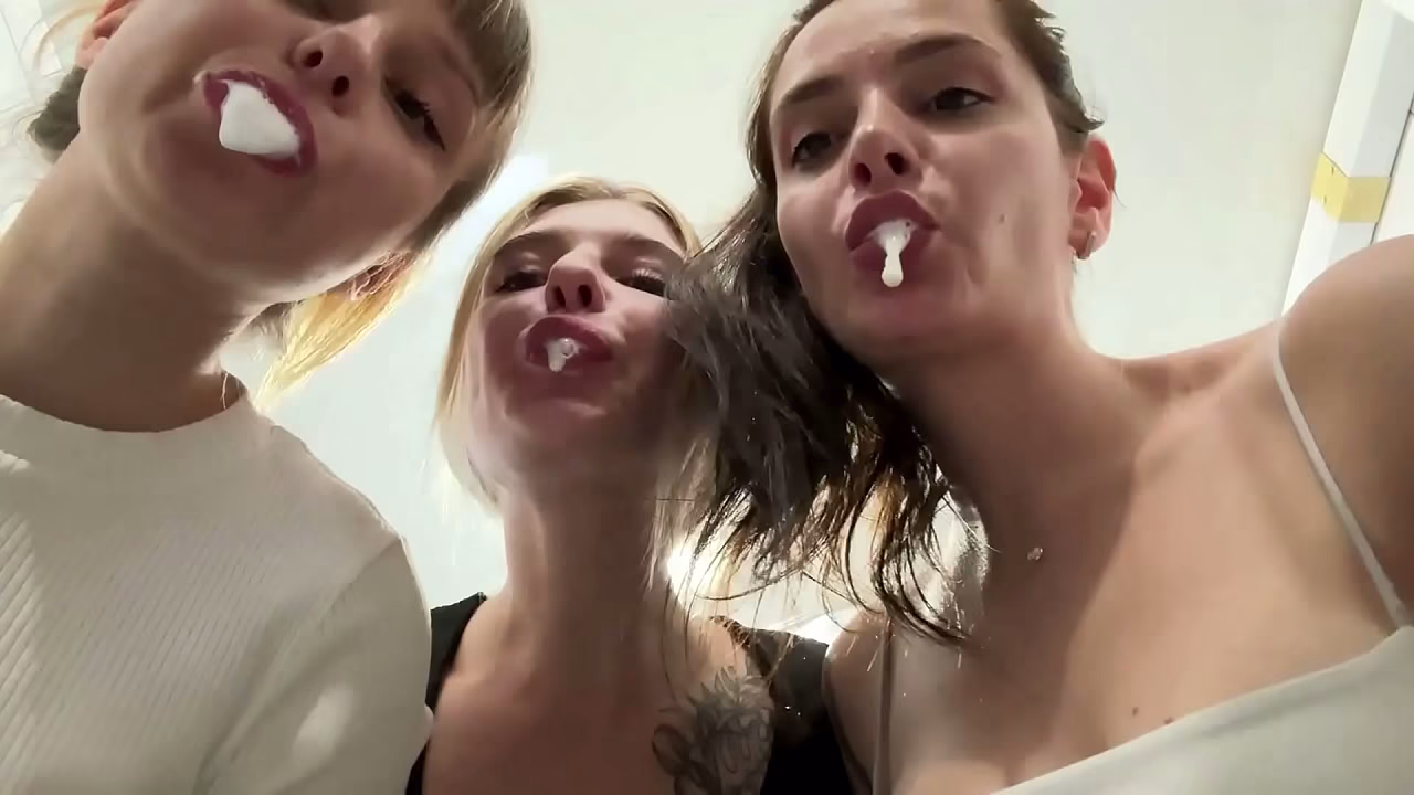 Teeth Brushing Spitting POV Triple Female Domination