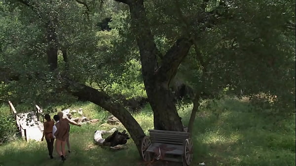 Brunette Lesbians Have Sex Out By The Barn