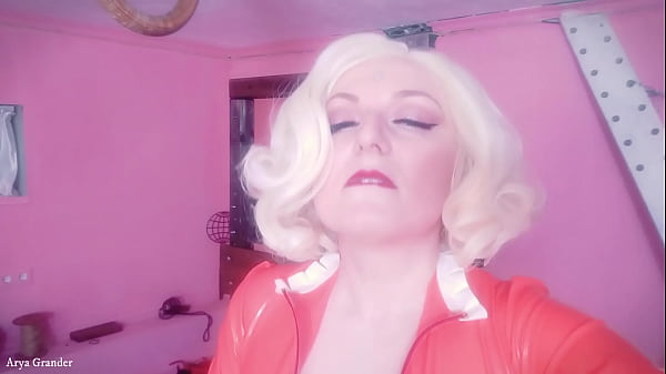 Selfie video - FemDom POV - Strap-on Fuck - Rude Dirty Talk from Latex Rubber Hot Blonde MILF