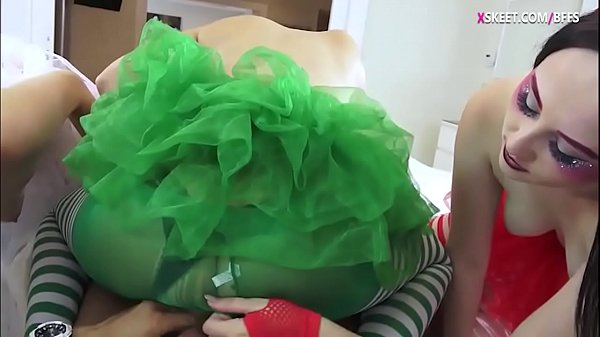 Three alien babes sharing on big shaft