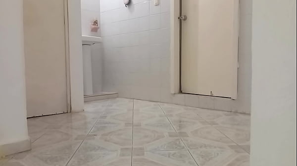 Chubby neighbor cleaning her new apartment