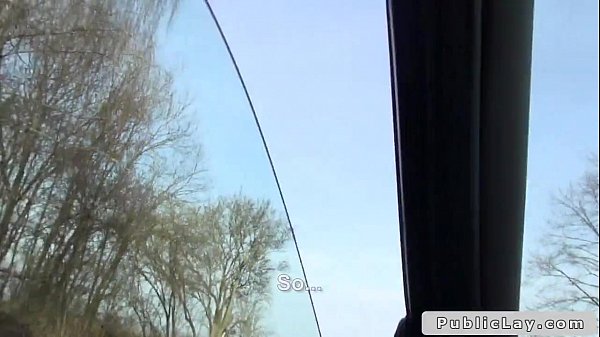 Pounding European brunette amateur outdoors