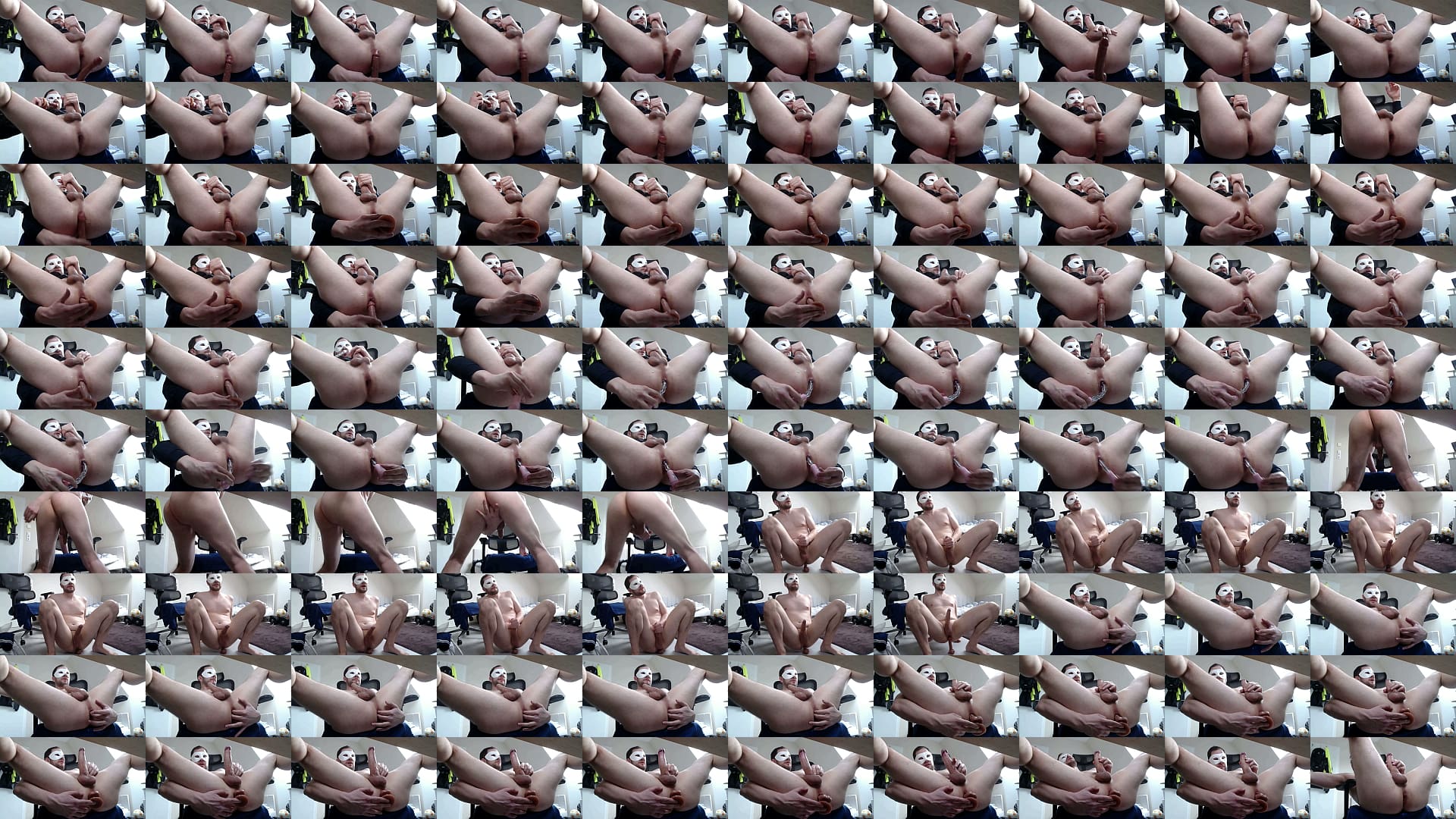 HORNY Solo Man fucks his asshole with a dildo until he cums HARD 预览图