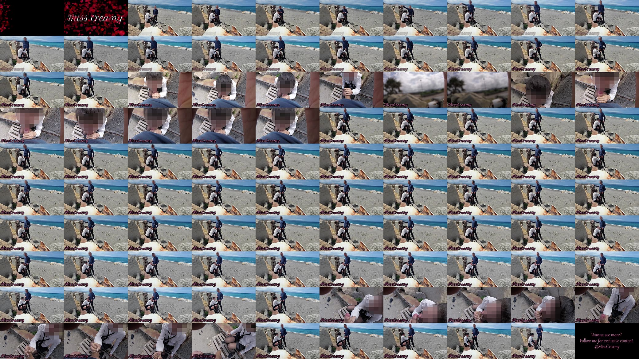 Dick Flash! Risky Blowjob on Beach: Stocking Teacher and Student Almost Caught! - MissCreamy 预览图