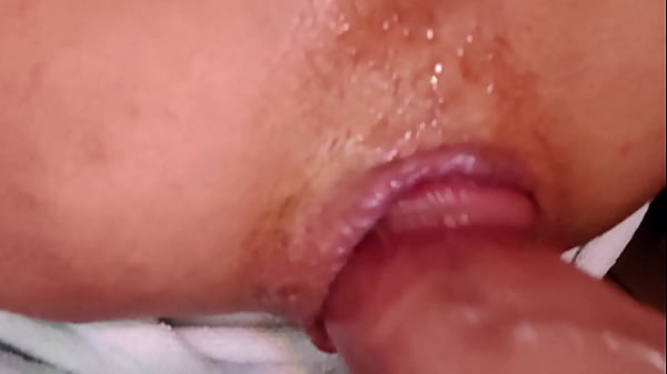 anal fuck close-up first fuck with new dildo