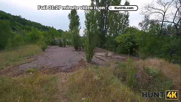HUNT4K. Hot Russian brunette unleashed herself and fucked in public ruins in front of her BF