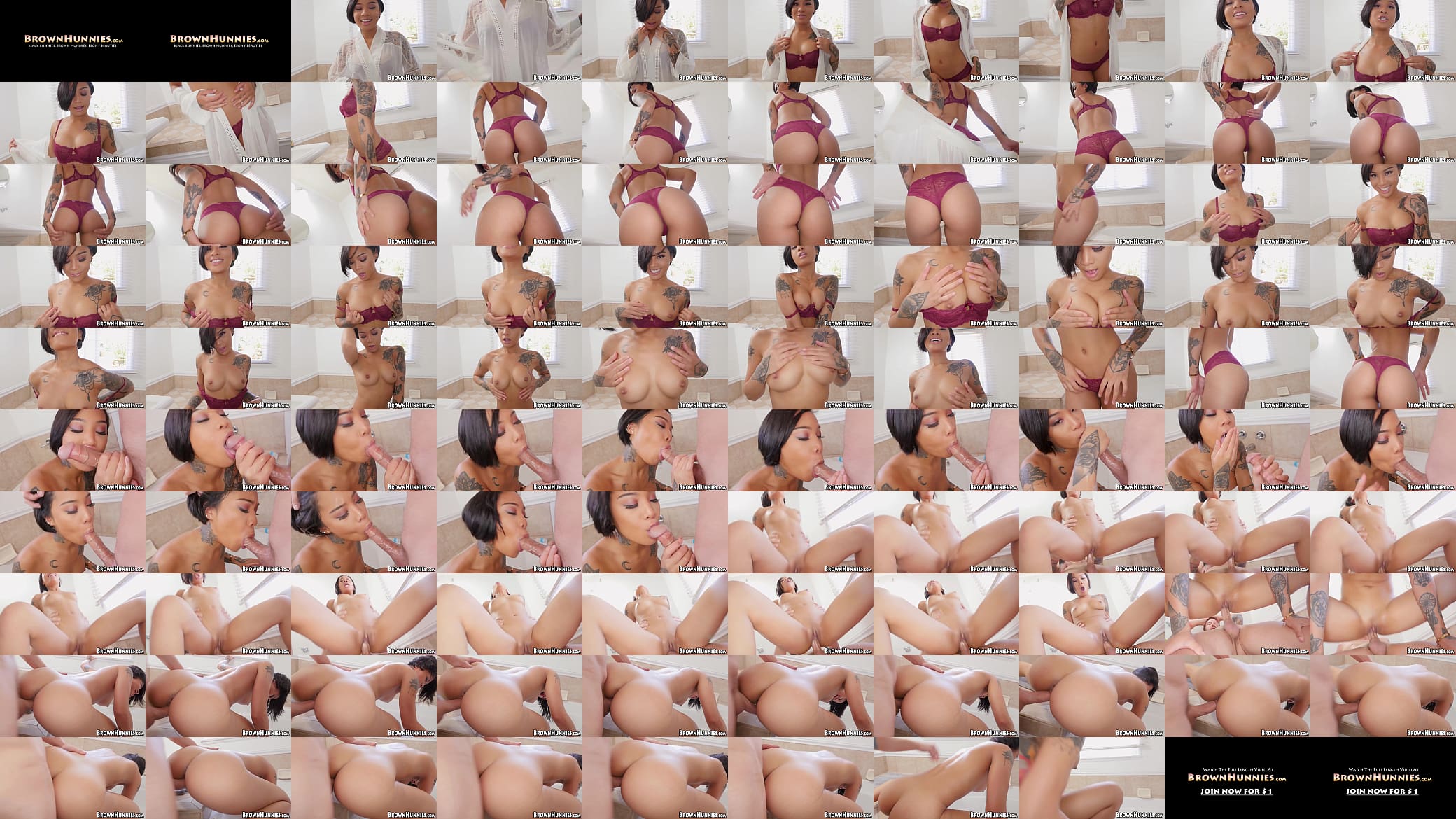 Tattooed ebony lady has an interracial dick riding session 预览图