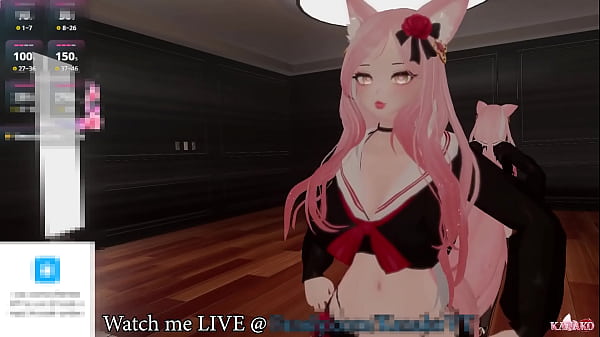 Kanako tries to Talk but her Chat just wants her to Squirt for them!! Catgirl Vtuber Moans and Cums!