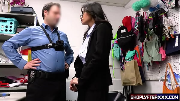 Download Video - The high heels weren't paid for now this sexy thief has to get naked&comma; suck the security guard's dick and get her wet pussy pounded to get out free&period;