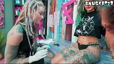 Tattoo Session Turns Into Wild Anal Threesome